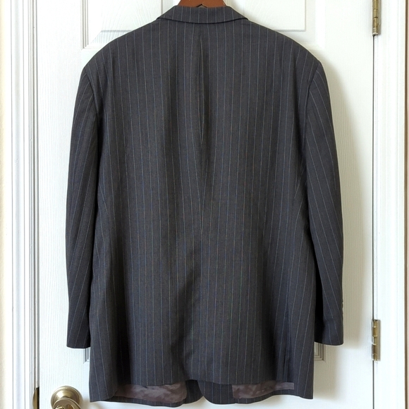 Brooks Brothers Preppy Classic Fit Pinstriped Wool Blazer Jacket Dark Gray 46/41 - Picture 15 of 16